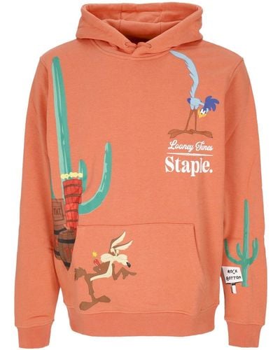 Staple Acme Corp Hoodie Lightweight Hooded Sweatshirt - Orange