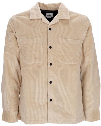 Obey Simon Shirt Jacket Gepolstertes Herrenhemd - Natur