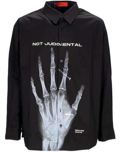 Acupuncture Long Sleeve Shirt Devil Hands Shirt - Black