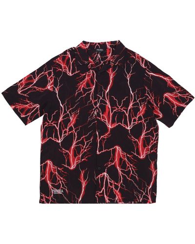 Phobia Short Sleeve Shirt All Over Lightning Shirt - Red