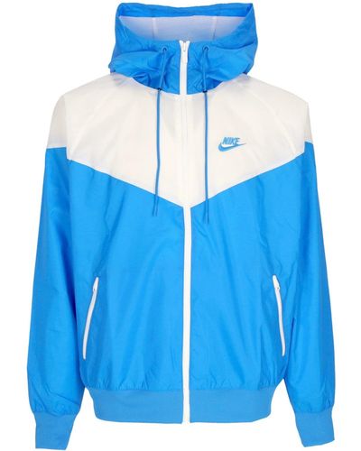 Nike Windbreaker Sportswear Woven Lined Windrunner Hooded Jacket Photo//Photo - Blue