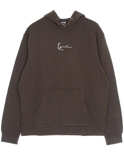 Karlkani Lightweight Hooded Sweatshirt Small Signature Wash Hoodie - Brown