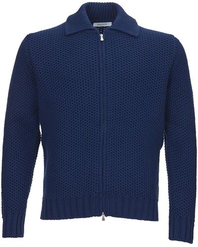 Gran Sasso Pullover Aus Wolle Mit Reibverschluss - Blau