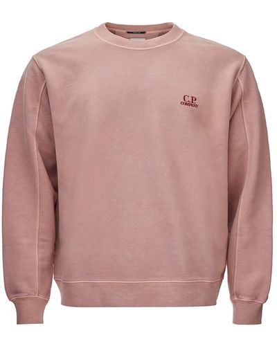 C.P. Company Sweatshirt Mit Rundhalsausschnitt Und Gesticktem Logo C.P Company - Pink