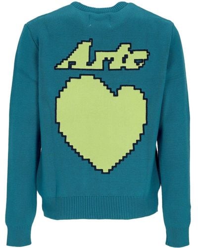 Arte' Back Heart Sweater - Blue