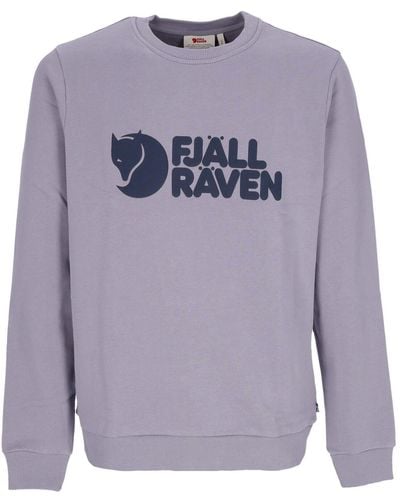 Fjallraven Herren-Sweatshirt Mit Rundhalsausschnitt Und Logo-Pullover Flint - Blau