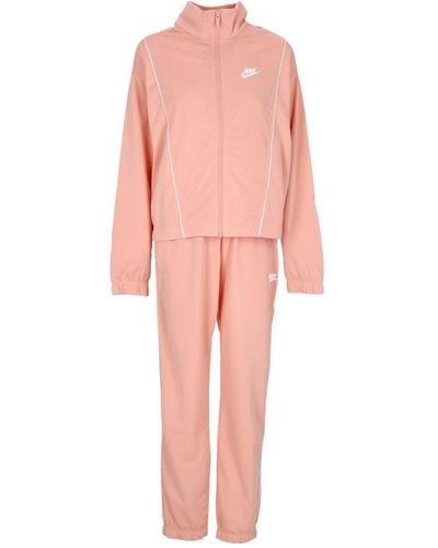 Nike Damen-Trainingsanzug-Set W Essentialtrainingsanzug Lt Madder Root/Weib/Weib - Pink