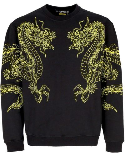 Iuter Sweat-Shirt Dragon Crewneck Pour Hommes Noir - Vert