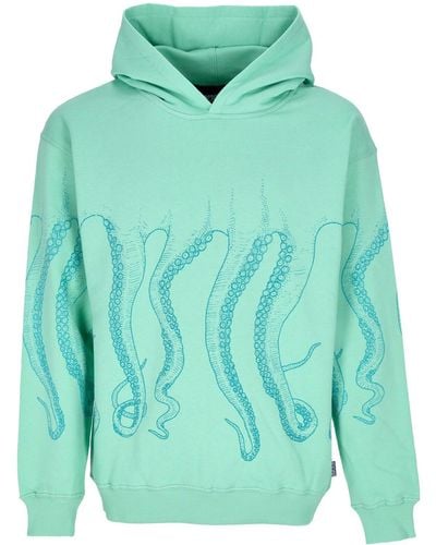 Octopus Lightweight Hooded Sweatshirt Outline Hoodie - Green