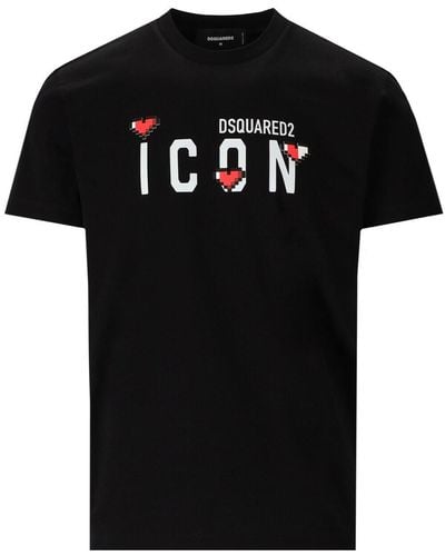 DSquared² Icon Heart Pixel Black T-shirt