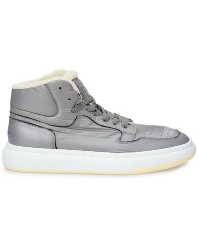 MM6 by Maison Martin Margiela Gray High-top Fur Sneakers - White