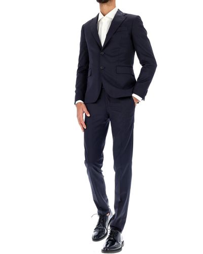 Brian Dales Wool Blend Slim Fit Suit Ga86-Jk4800 - Blue