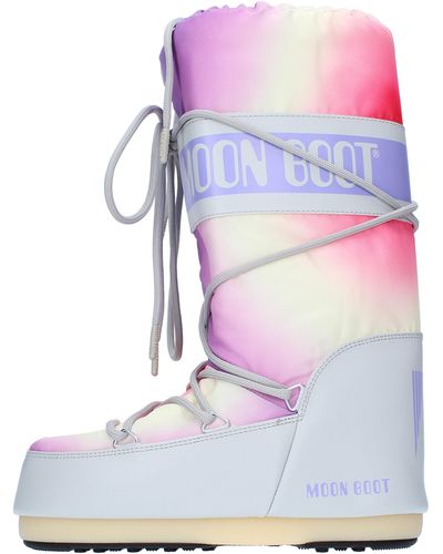Moon Boot Bottes Gris - Violet