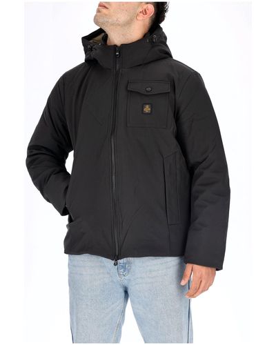 Refrigiwear Hommes Polar Jacket 22Airm0G11600Xt24290000 Avec Capuche Zippee Reglable Sur Le Devant Et Poches Maxi - Noir