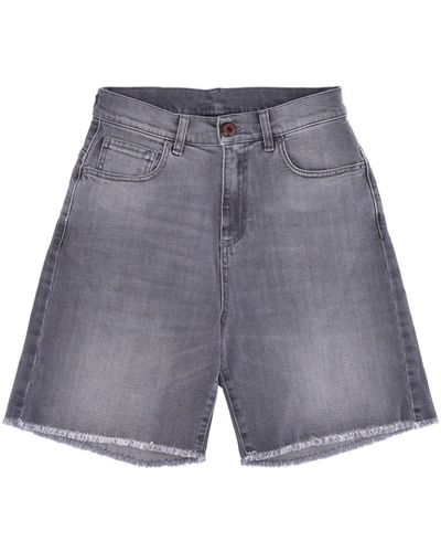 Vision Of Super Kurze Jeans Fur Herren, Rote Beschichtung, Denim-Shorts, Grau