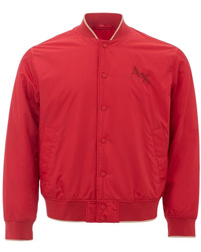 Armani Exchange Rote Jacke Aus Technischem Gewebe