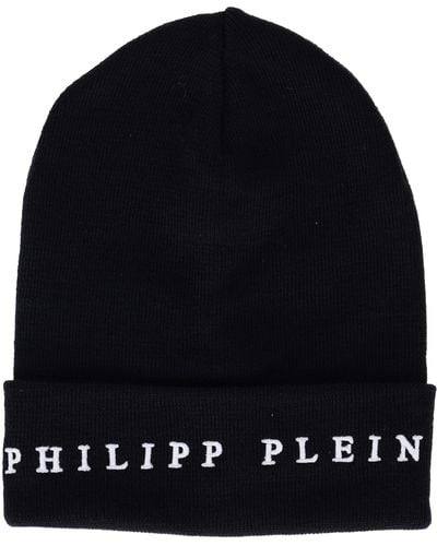 Philipp Plein Wool Blend Hat - Blue
