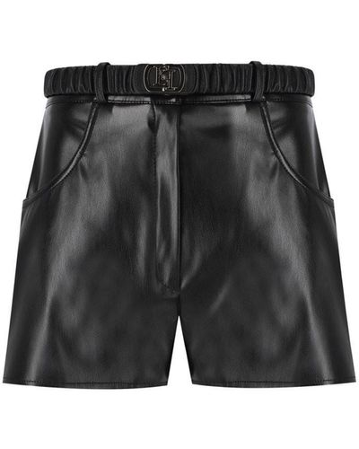 Elisabetta Franchi Leather Effect Shorts - Gray