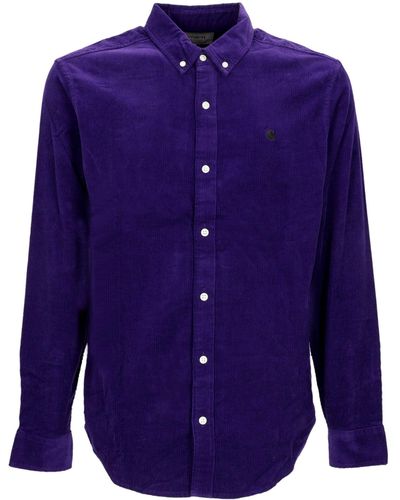 Carhartt 'Long Sleeve Shirt L/Madison Fine Cord Shirt Tyrian - Blue
