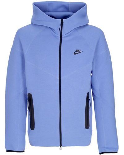 Nike Lightweight Hooded Zip Sweatshirt Tech Fleece Full-Zip Windrunner Hoodie Polar - Blue