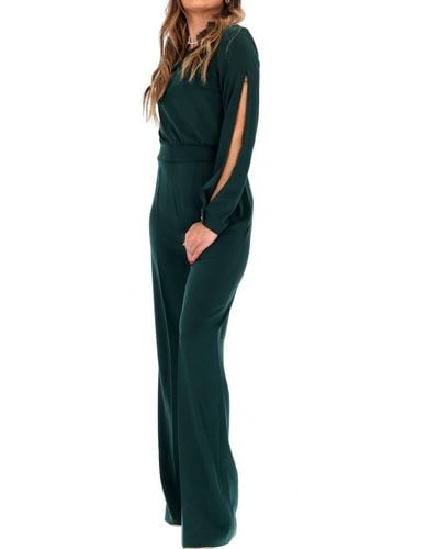 Annarita N. Jumpsuit With Cut Out On The Sleeve Dark - Green