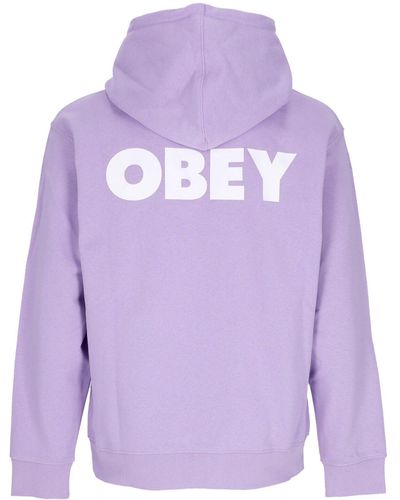 Obey Sweat A Capuche Leger Pour Hommes Bold Hood Premium French Terry Digital - Violet