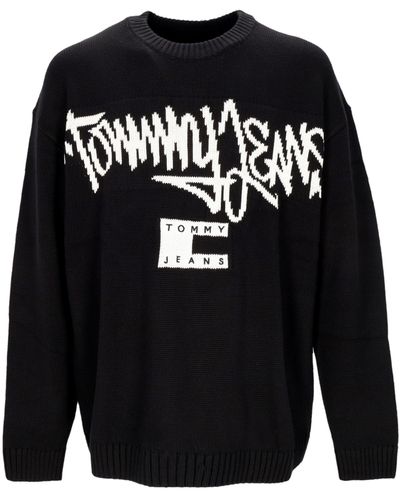 Tommy Hilfiger Relaxed Graffiti Sweater - Black