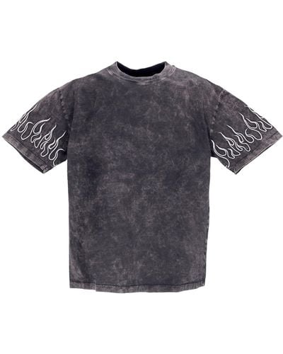 Vision Of Super Herren-T-Shirt ÂSticked Flames Teeâ - Grau