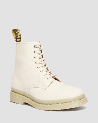 Dr. Martens 1460 Mono Milled Nubuck Leather Lace Up Boots - Natural