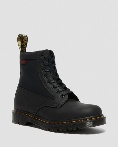 Dr. Martens 1460 Panel Made In England Leather Lace Up Boots - Black