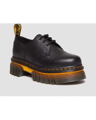 Dr. Martens Audrick Contrast Sole Leather Platform Shoes - Black