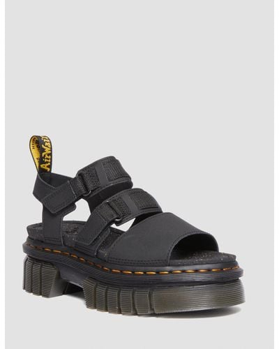 Dr. Martens Ricki Leather 3-strap Platform Sandals - Black