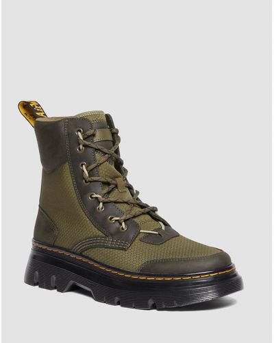 Dr. Martens Tarik Leather & Nylon Utility Boots - Green