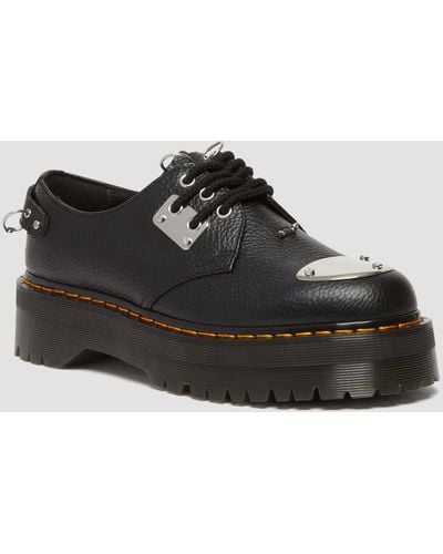Dr. Martens 1461 Piercing Milled Nappa Leather Platform Shoes - Black