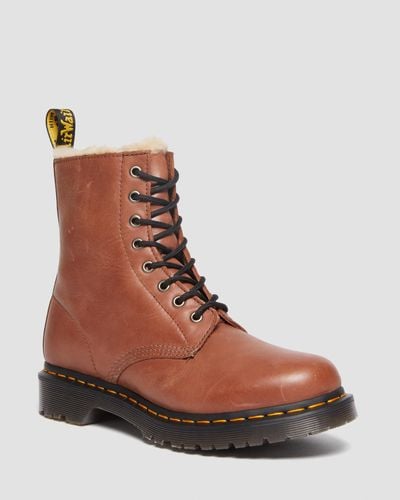 Dr. Martens 1460 Serena Faux Fur Lined Leather Lace Up Boots - Brown