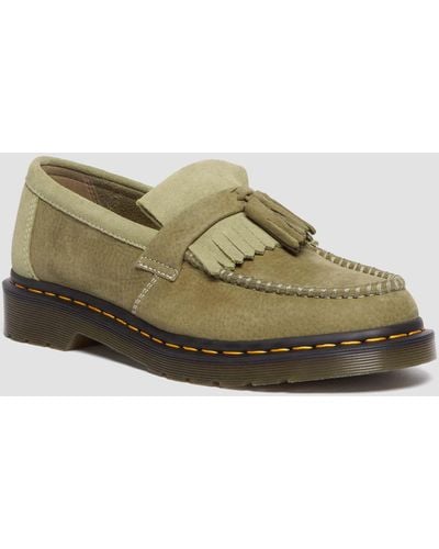 Dr. Martens Adrian Tumbled Nubuck Leather Tassel Loafers - Green