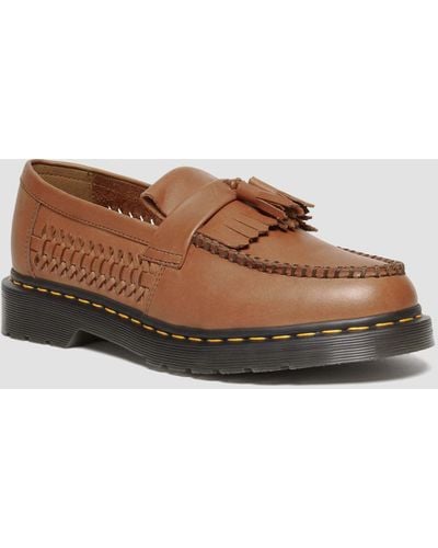 Dr. Martens Adrian Woven Leather Tassel Loafers - Brown