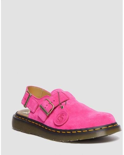 Dr. Martens Jorge Made In England Suede Slingback Mules - Pink