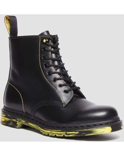 Dr. Martens 1460 Marbled Sole Smooth Leather Lace Up Boots - Black