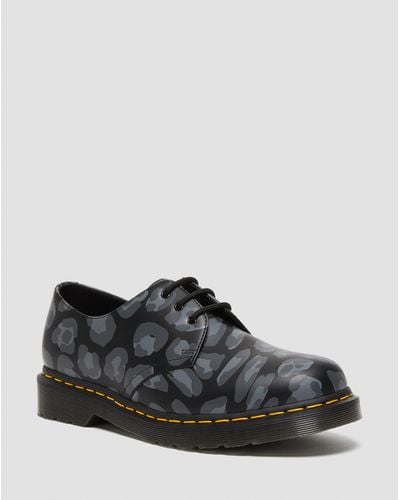 Dr. Martens 1461 Distorted Leopard Print Oxford Shoes - Black