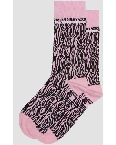 Dr. Martens Zebra Print Organic Cotton Socks - Pink