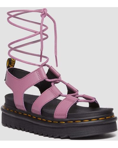 Dr. Martens Nartilla Leather Gladiator Sandals - Pink