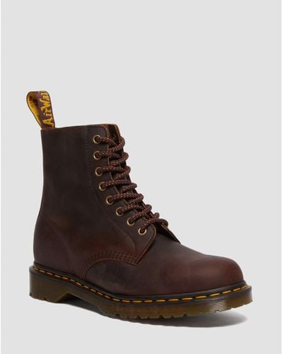 Dr. Martens 1460 Pascal Waxed Full Grain Leather Lace Up Boots - Brown