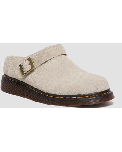 Dr. Martens Isham Faux Shearling Lined Suede Slingback Mules - White