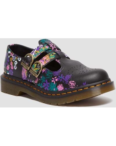 Dr. Martens 8065 Vintage Floral Leather Mary Jane Shoes - Black
