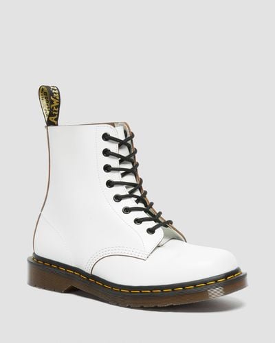 Dr. Martens 1460 Vintage Made In England Lace Up Boots - White
