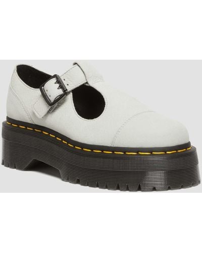 Dr. Martens Bethan Tumbled Nubuck Leather Platform Mary Jane Shoes - White