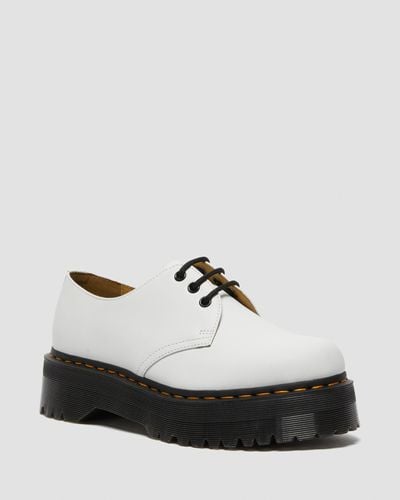 Dr. Martens 1461 Quad Smooth Leather Platform Shoes - White