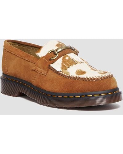 Dr. Martens Adrian Snaffle Hair-on Suède Loafers - Bruin