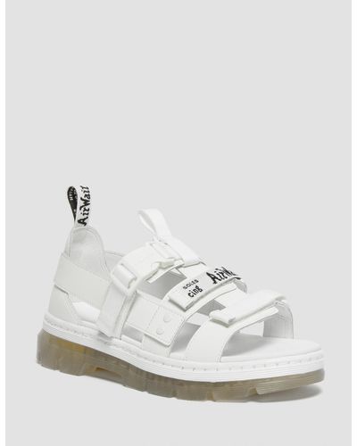 Dr. Martens Pelle sandali pearson iced webbing - Bianco